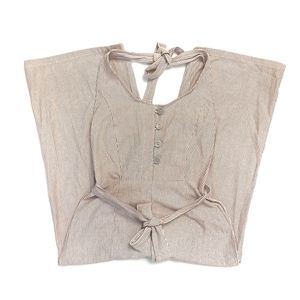 NWOT Derek Heart Beige Striped Jumpsuit